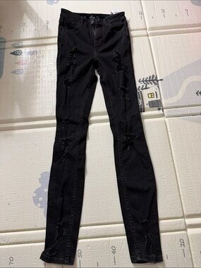 Hollister Black Distressed Skinny Jeans